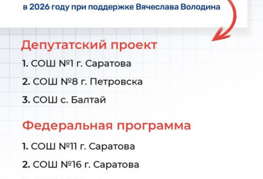 Володин: 21 школа в Саратовской области будет капитально отремонтирована в 2026 году