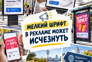 МЕЛКИЙ ШРИФТ В РЕКЛАМЕ МОЖЕТ ИСЧЕЗНУТЬ